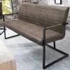 Riess-Ambiente Industrial Loft|Sitzbänke > Industrial Freischwinger Bank LOFT 160cm taupe mit Armlehne