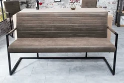 Riess-Ambiente Industrial Loft|Sitzbänke > Industrial Freischwinger Bank LOFT 160cm taupe mit Armlehne
