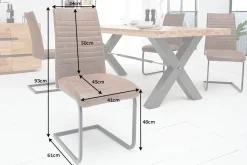 Riess-Ambiente Freischwinger|Industrial Loft > Industrial Freischwinger Stuhl APARTMENT antik braun mit Metallgestell