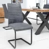 Riess-Ambiente Freischwinger|Industrial Loft > Industrial Freischwinger Stuhl APARTMENT antik grau mit Metallgestell