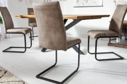 Riess-Ambiente Freischwinger|Industrial Loft > Industrial Freischwinger Stuhl APARTMENT antik taupe mit Metallgestell