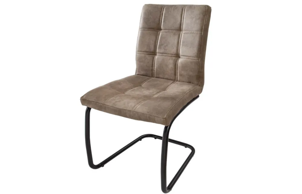 Riess-Ambiente Freischwinger|Industrial Loft > Industrial Freischwinger Stuhl MODENA vintage taupe mit Ziersteppung