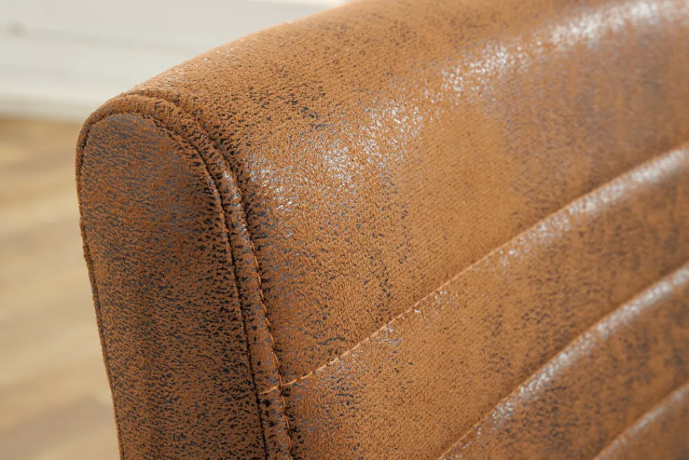 Riess-Ambiente Freischwinger|Industrial Loft > Industrial Freischwinger Stuhl LOFT vintage braun Microfaser mit Armlehne Eisengestell