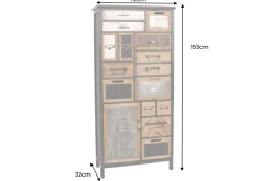 Riess-Ambiente Mehr...|Massivholzschränke > Industrial Schubladenschrank SECRETS 150cm braun schwarz Metall Pinienholz Vintage