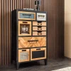 Riess-Ambiente Industrial Loft|Sideboards & Kommoden > Industrial Schubladenschrank SECRETS 95cm natur braun schwarz Metall Pinienholz Kommode
