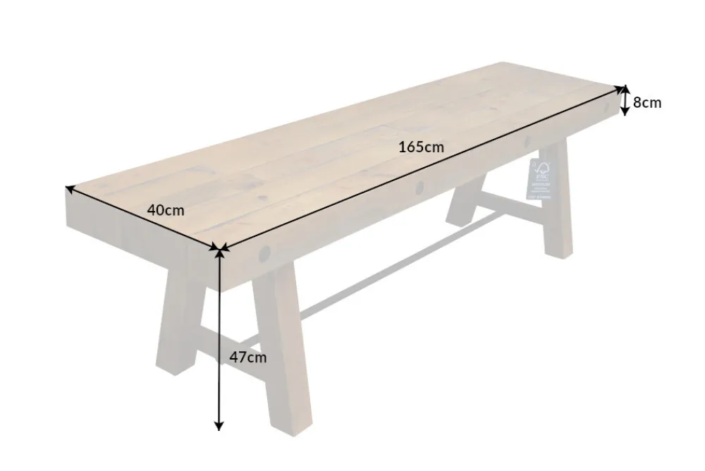 Riess-Ambiente Mehr...|Industrial Loft > Industrial Sitzbank FINCA 165cm vintage braun recyceltes Pinienholz