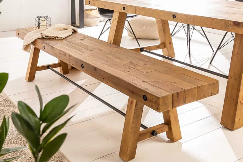 Riess-Ambiente Mehr...|Industrial Loft > Industrial Sitzbank FINCA 165cm vintage braun recyceltes Pinienholz
