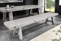 Riess-Ambiente Mehr...|Industrial Loft > Industrial Sitzbank FINCA 200cm grau Pinie recyceltes Massivholz Eisen