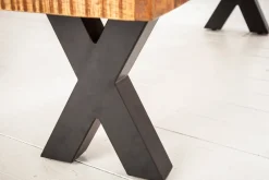 Riess-Ambiente Mehr...|Industrial Loft > Industrial Sitzbank IRON CRAFT 200cm Mangoholz mit schwarzen X-Beinen