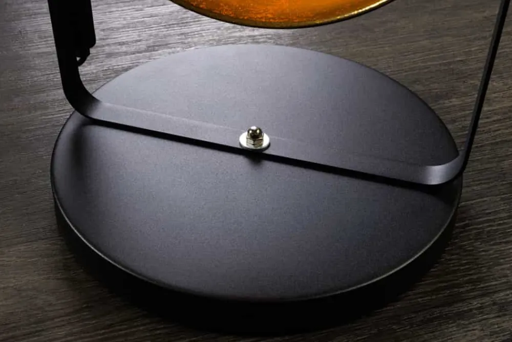 Riess-Ambiente Goldene Möbel|Industrial Loft > Industrial Stehlampe STUDIO 130cm schwarz Blattgold-Optik 3 neigbare Schirme