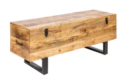 Riess-Ambiente Mehr...|Industrial Loft > Industrial Truhenbank FACTORY LOFT 115cm Mangoholz natur Sitzbank