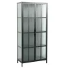 Riess-Ambiente Vitrinen|Highboards > Industrial Vitrine DURA STEEL 180cm schwarz Metall Riffelglas Highboard