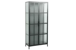 Riess-Ambiente Vitrinen|Highboards > Industrial Vitrine DURA STEEL 180cm schwarz Metall Riffelglas Highboard