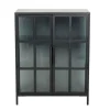 Riess-Ambiente Vitrinen|Industrial Loft > Industrial Vitrine DURA STEEL 80cm schwarz Metall Riffelglas