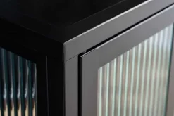 Riess-Ambiente Vitrinen|Industrial Loft > Industrial Vitrine DURA STEEL 80cm schwarz Metall Riffelglas