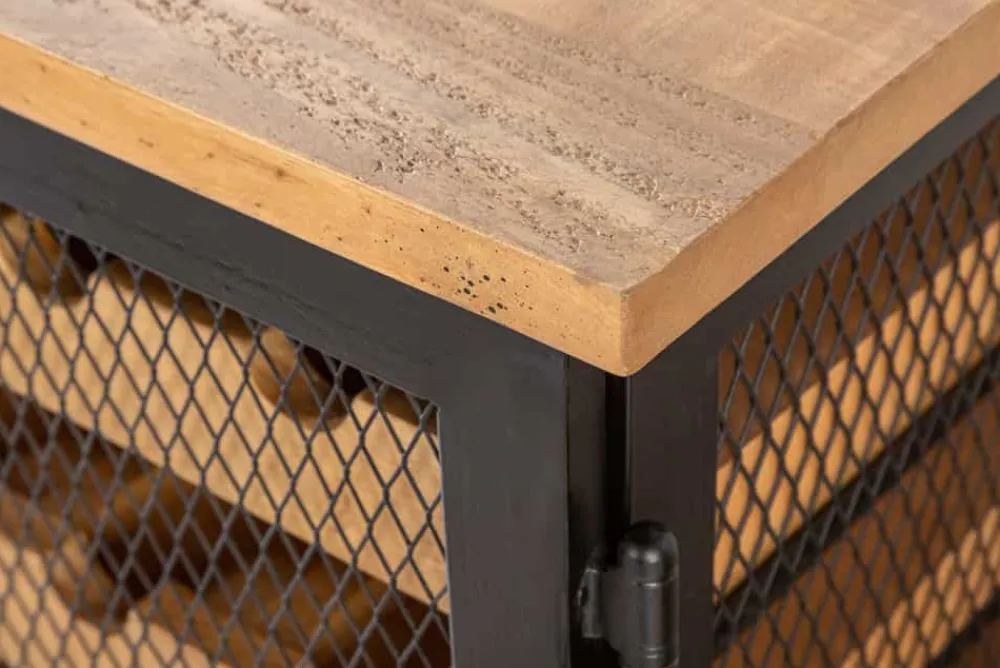 Riess-Ambiente Industrial Loft|Weinregale > Industrial Weinschrank BODEGA 130cm recyceltes Pinienholz natur Weinregal für 55 Flaschen