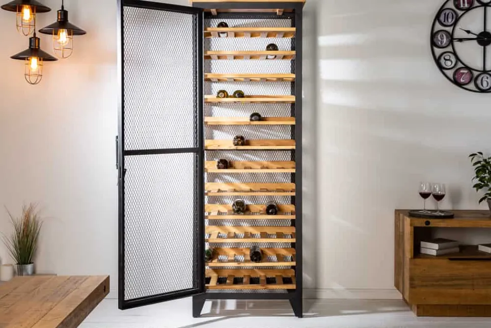 Riess-Ambiente Industrial Loft|Weinregale > Industrial Weinschrank BODEGA 184cm recyceltes Pinienholz natur Weinregal für 72 Flaschen