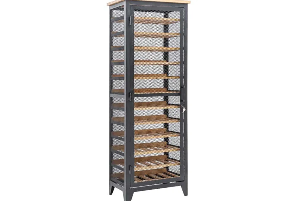 Riess-Ambiente Industrial Loft|Weinregale > Industrial Weinschrank BODEGA 184cm recyceltes Pinienholz natur Weinregal für 72 Flaschen