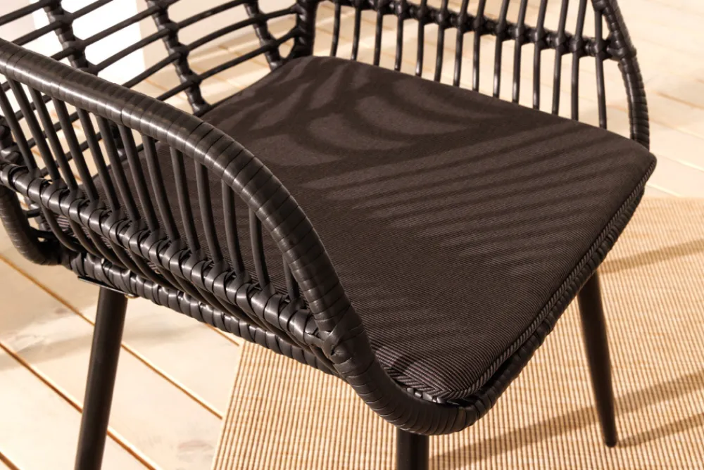 Riess-Ambiente Haus & Garten|Sitzgruppen > In- und Outdoor Bistro Balkon-Set PARIS schwarz Polyrattan Sitzgruppe inkl. Tisch