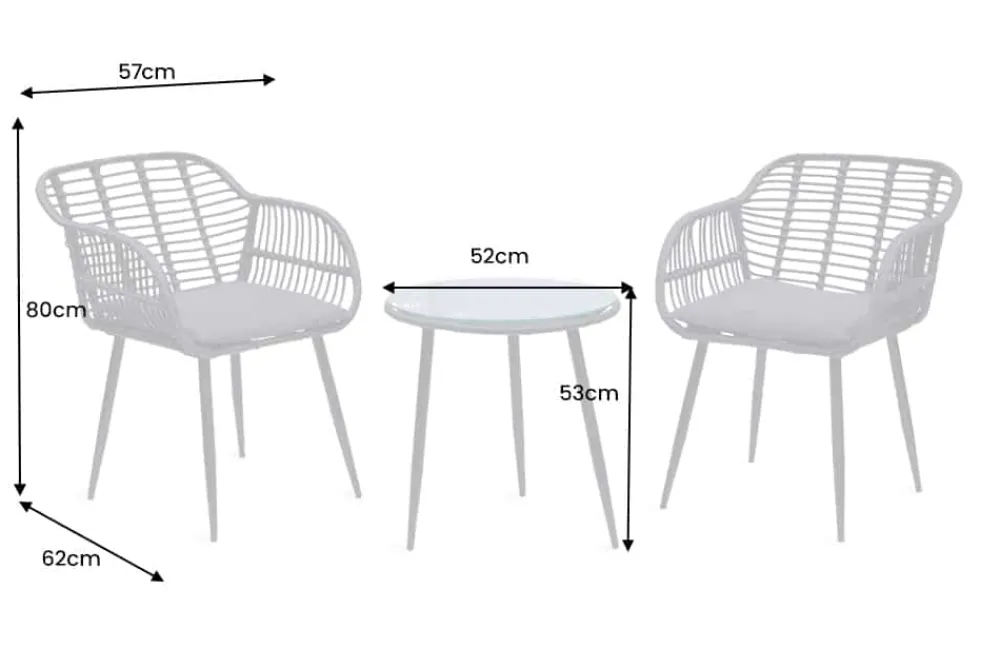 Riess-Ambiente Haus & Garten|Sitzgruppen > In- und Outdoor Bistro Balkon-Set PARIS schwarz Polyrattan Sitzgruppe inkl. Tisch