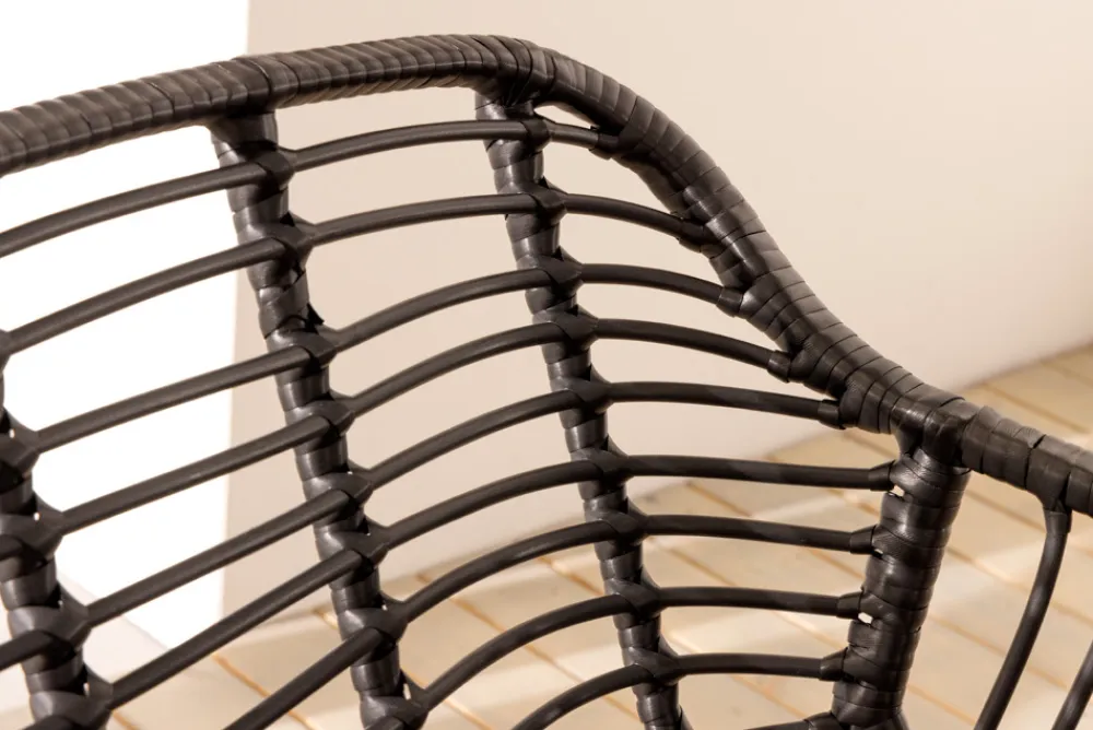 Riess-Ambiente Haus & Garten|Sitzgruppen > In- und Outdoor Bistro Balkon-Set PARIS schwarz Polyrattan Sitzgruppe inkl. Tisch