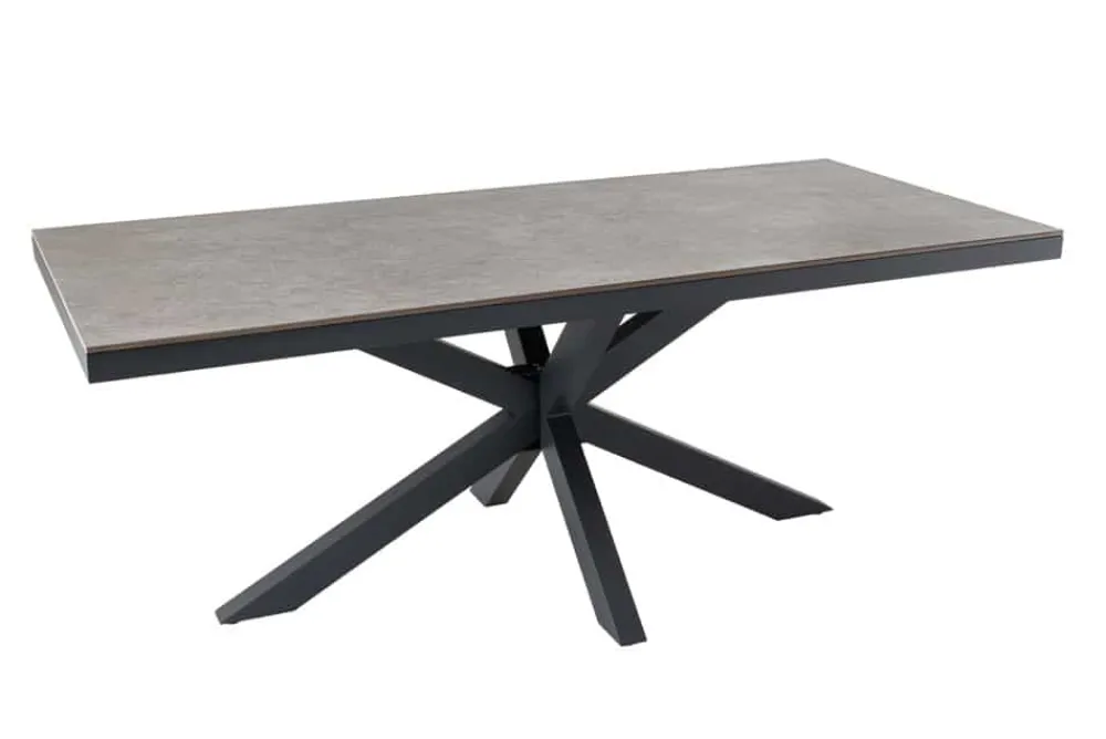 Riess-Ambiente Haus & Garten|Esstische > In- und Outdoor Esstisch GALAXIE 160cm hellgrau Keramik anthrazit Aluminium