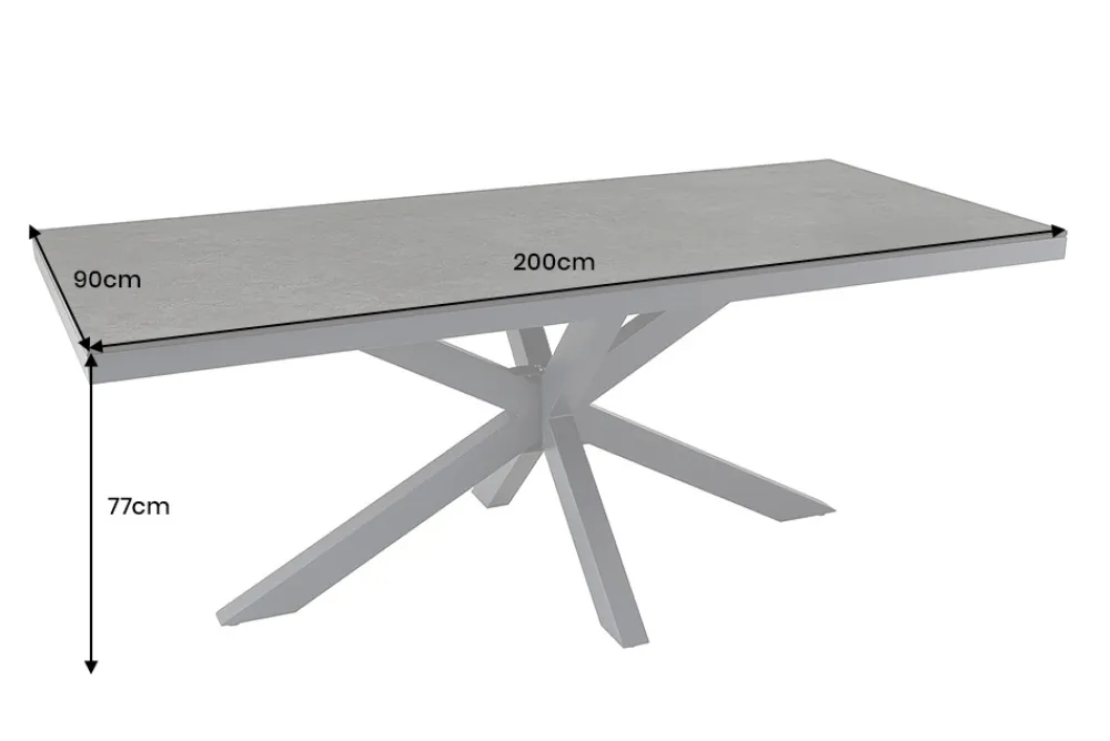 Riess-Ambiente Haus & Garten|Esstische > In- und Outdoor Esstisch GALAXIE 200cm anthrazit Keramik Aluminium wetterfest