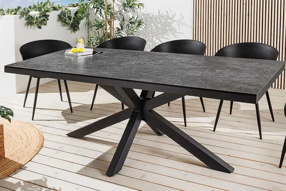 Riess-Ambiente Haus & Garten|Esstische > In- und Outdoor Esstisch GALAXIE 200cm anthrazit Keramik Aluminium wetterfest