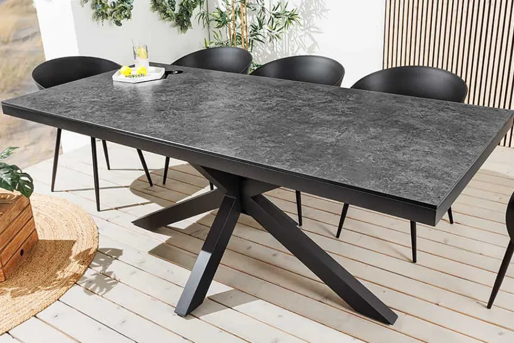 Riess-Ambiente Haus & Garten|Esstische > In- und Outdoor Esstisch GALAXIE 200cm anthrazit Keramik Aluminium wetterfest