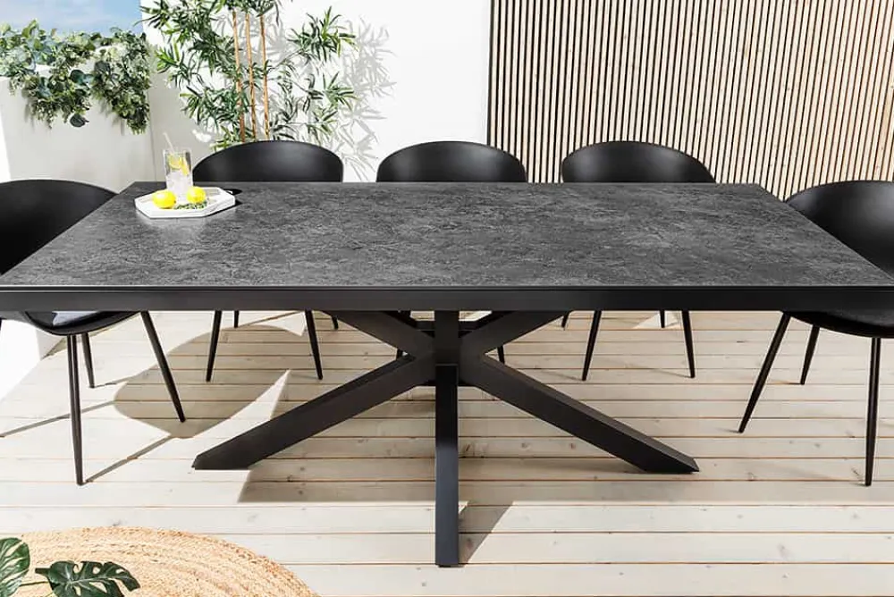 Riess-Ambiente Haus & Garten|Esstische > In- und Outdoor Esstisch GALAXIE 200cm anthrazit Keramik Aluminium wetterfest