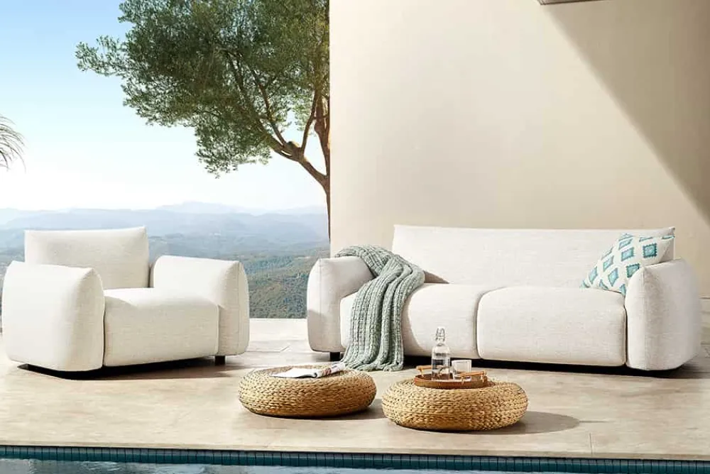 Riess-Ambiente Haus & Garten|Sitzgruppen > In- und Outdoor Gartensessel SEAHAWK creme Aluminium Olefin 1-Sitzer Sofa wetterfest
