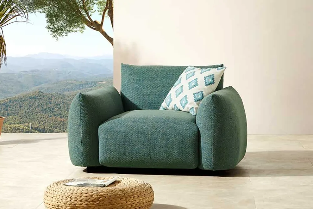 Riess-Ambiente Haus & Garten|Sitzgruppen > In- und Outdoor Gartensessel SEAHAWK türkis Aluminium Olefin 1-Sitzer Sofa wetterfest