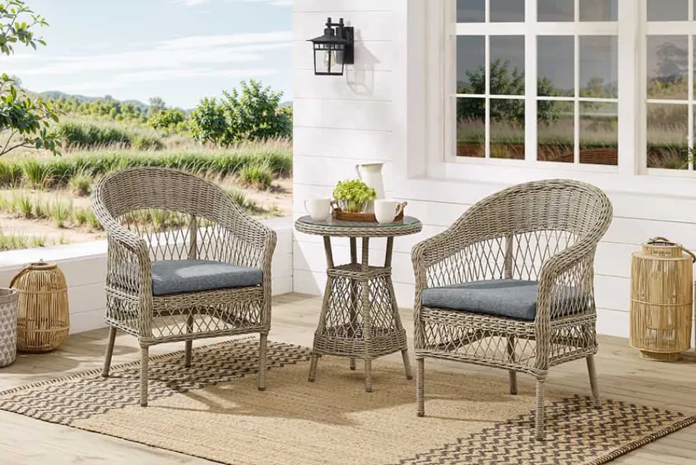 Riess-Ambiente Haus & Garten|Sitzgruppen > In- und Outdoor Garten-Set ELYSEE natur grau Polyrattan Aluminium inkl. Tisch Kissen