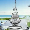 Riess-Ambiente Haus & Garten|Sessel > In- und Outdoor Hängesessel LOFT WIDE grau schwarz Hängestuhl inkl. Kissen wetterfest