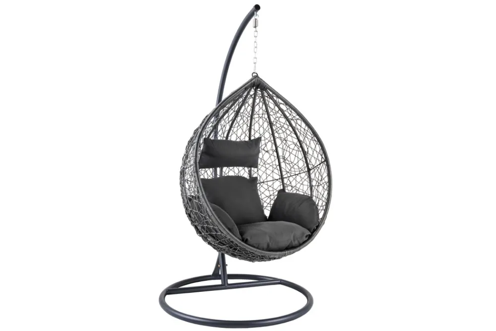 Riess-Ambiente Haus & Garten|Sessel > In- und Outdoor Hängesessel LOFT anthrazit grau Gartenstuhl inklusive Kissen wetterfest