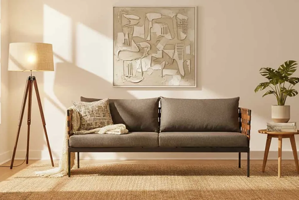 Riess-Ambiente Haus & Garten > In- und Outdoor Lounge-Sofa UNIQUE 185cm schwarz braun grau Aluminium 2-Sitzer inkl. Kissen