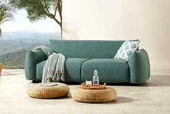 Riess-Ambiente 2-Sitzer Sofa|Sitzgruppen > In- und Outdoor Sofa SEAHAWK 205cm türkis Aluminium Olefin wetterfest 2-Sitzer Couch