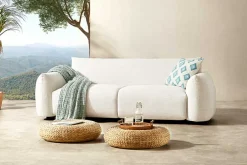 Riess-Ambiente 2-Sitzer Sofa|Sitzgruppen > In- und Outdoor Sofa SEAHAWK 205cm creme Aluminium Olefin wetterfest 2-Sitzer Couch