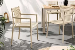 Riess-Ambiente Haus & Garten|Gartenstühle > In- und Outdoor Stuhl STUDIO ITALIA greige stapelbar wetterfest Gartenstuhl