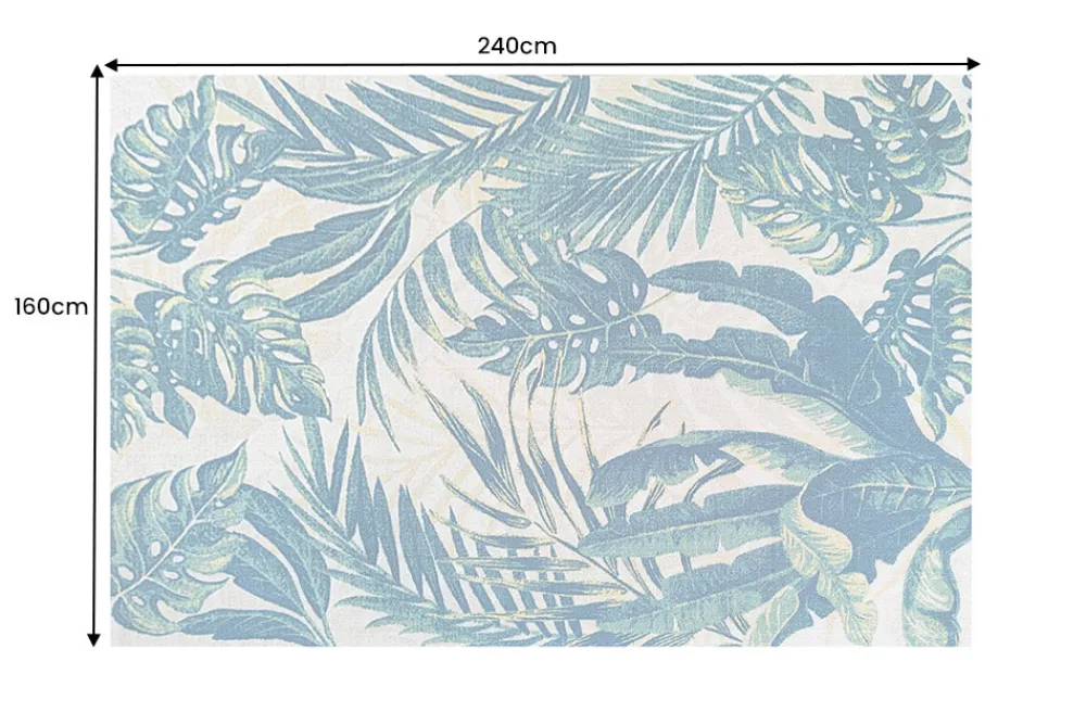 Riess-Ambiente Outdoor Teppiche|Teppiche > In- und Outdoor Teppich LEAF 240x160cm blau grün Blatt-Design wetterfest