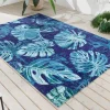 Riess-Ambiente Outdoor Teppiche|Teppiche > In- und Outdoor Teppich LEAF 180x120cm blau grün Blatt-Design Läufer wetterfest
