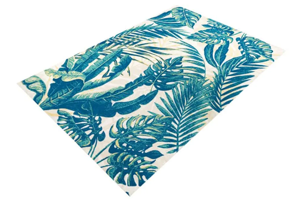 Riess-Ambiente Outdoor Teppiche|Teppiche > In- und Outdoor Teppich LEAF 240x160cm grün beige Blatt-Design wetterfest