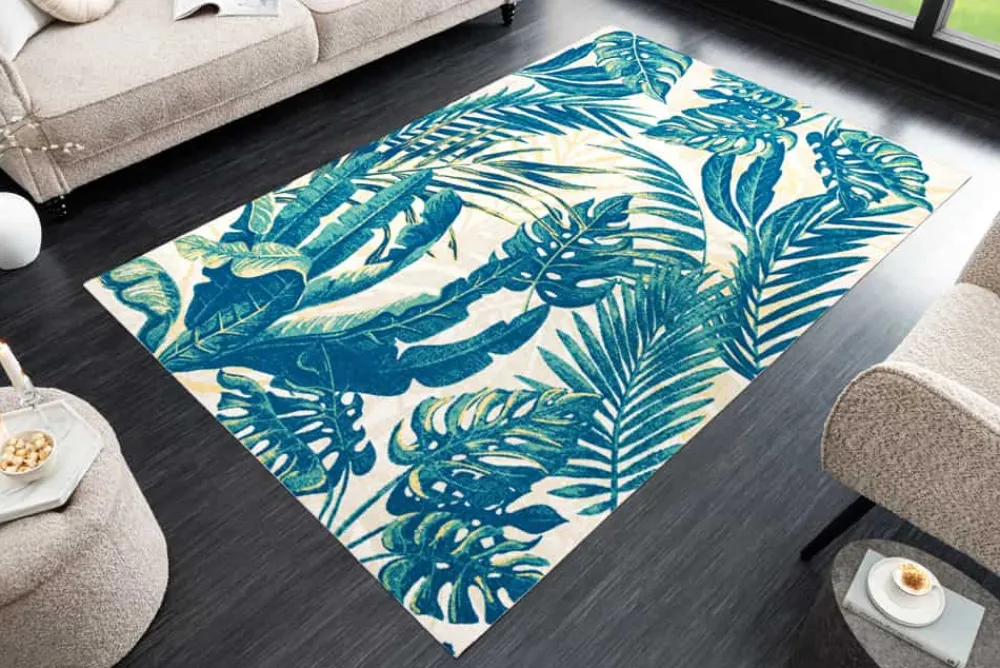 Riess-Ambiente Outdoor Teppiche|Teppiche > In- und Outdoor Teppich LEAF 240x160cm grün beige Blatt-Design wetterfest
