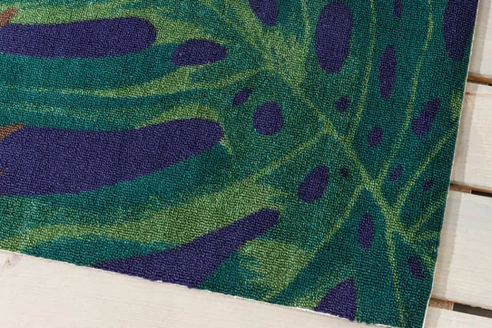 Riess-Ambiente Outdoor Teppiche|Teppiche > In- und Outdoor Teppich LEAF 240x160cm grün blau Blatt-Design wetterfest
