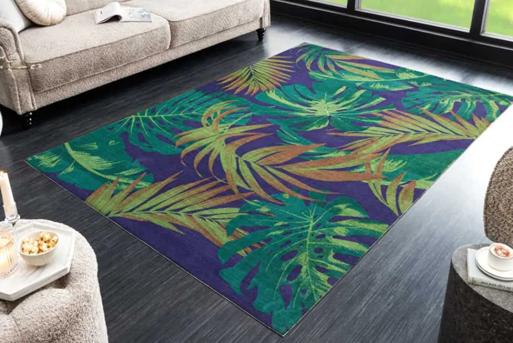 Riess-Ambiente Outdoor Teppiche|Teppiche > In- und Outdoor Teppich LEAF 240x160cm grün blau Blatt-Design wetterfest