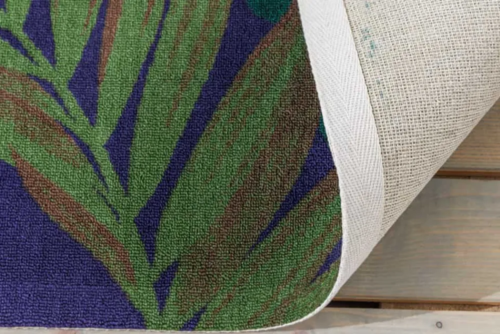 Riess-Ambiente Outdoor Teppiche|Teppiche > In- und Outdoor Teppich LEAF 240x160cm grün blau Blatt-Design wetterfest