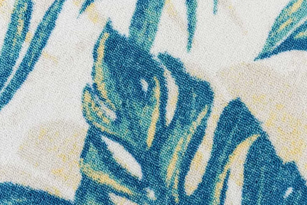 Riess-Ambiente Outdoor Teppiche|Teppiche > In- und Outdoor Teppich LEAF 180x120cm grün beige Blatt-Design Läufer wetterfest