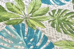 Riess-Ambiente Outdoor Teppiche|Teppiche > In- und Outdoor Teppich LEAF 235x160cm türkis grün weiß Blätter florales Design wetterfest