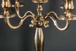 Riess-Ambiente Goldene Möbel|Kerzenständer > Kerzenständer MODERN BAROCK 40cm gold 5-armig Lüster Aluminium poliert Kerzenhalter
