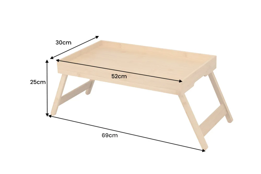 Riess-Ambiente Dekoration > Klappbares Tablett ZEN-BO 50cm natur Bambusholz Betttisch